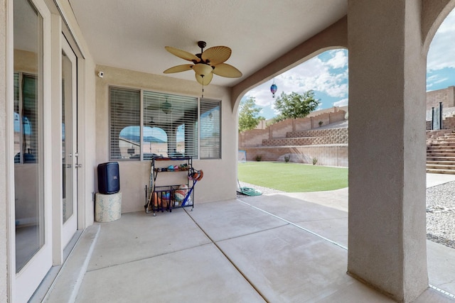 4420 Bentgrass Mdws NE, Rio Rancho, NM 87144 - view of patio with ceiling fan