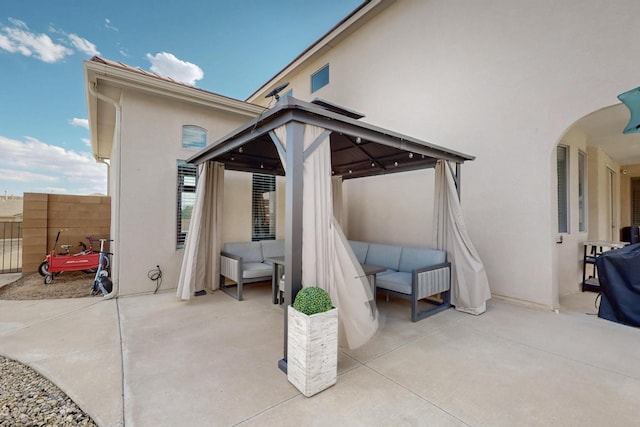 4420 Bentgrass Mdws NE, Rio Rancho, NM 87144 - view of patio with a gazebo and outdoor lounge area