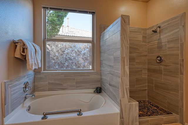 851 Vista Patron Dr, Bernalillo, NM 87004 - bathroom with a bath and tiled shower