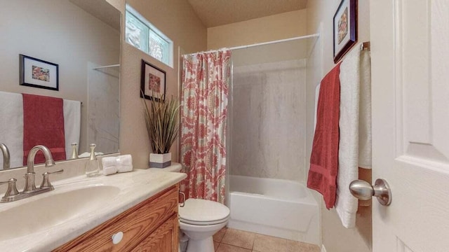 851 Vista Patron Dr, Bernalillo, NM 87004 - bathroom with vanity, shower / tub combo, and tile patterned flooring