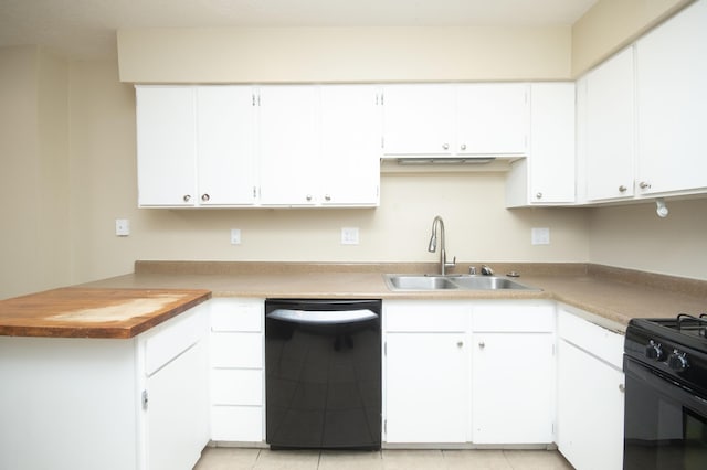 12910 Alice Ave NE, Albuquerque, NM 87112 - kitchen featuring black appliances, a peninsula, white cabinets, and light countertops