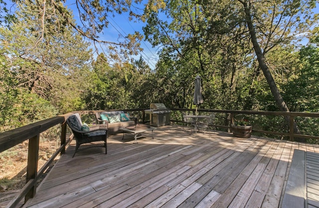 113 Sandia Crest Rd, Sandia Park, NM 87047 - deck featuring an outdoor living space and area for grilling
