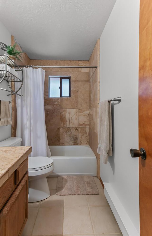 113 Sandia Crest Rd, Sandia Park, NM 87047 - bathroom with shower / tub combo, vanity, and tile patterned flooring