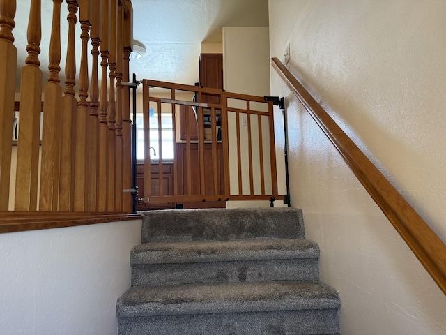 4 Los Chavez Park Rd, Belen, NM 87002 - staircase with a textured wall