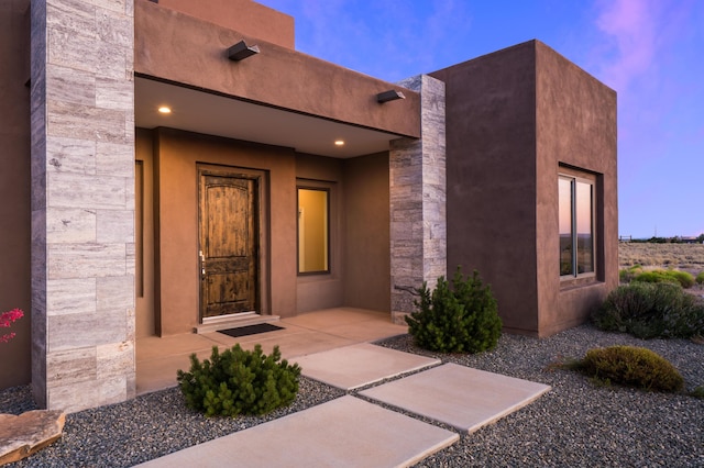 24 Norte Trl, Placitas, NM 87043 - entrance to property with stone siding