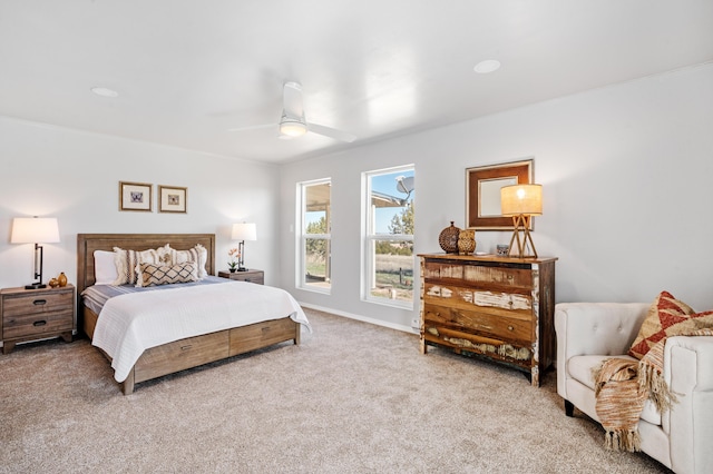 19 Bobcat Hill Rd, Sandia Park, NM 87047 - carpeted bedroom with a ceiling fan