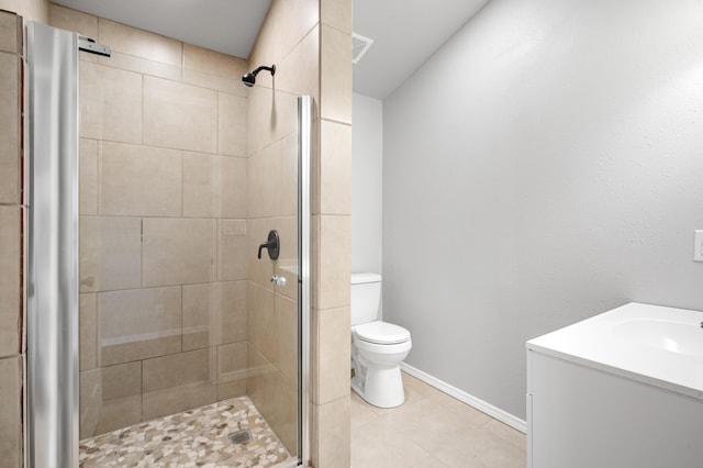 19 Bobcat Hill Rd, Sandia Park, NM 87047 - bathroom with a shower stall, vanity, and tile patterned flooring