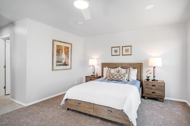 19 Bobcat Hill Rd, Sandia Park, NM 87047 - bedroom with light carpet and a ceiling fan