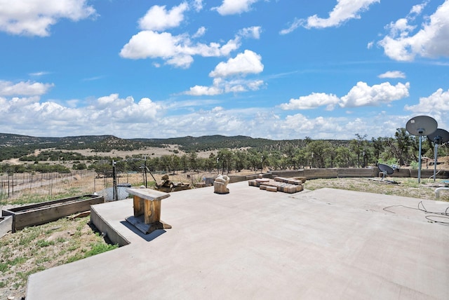 343 Webb Ranch Rd, Pie Town, NM 87827 - view of patio with a mountain view