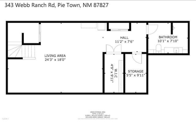 343 Webb Ranch Rd, Pie Town, NM 87827 - view of floor plan / room layout