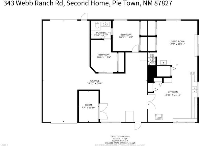 343 Webb Ranch Rd, Pie Town, NM 87827 - view of floor plan / room layout