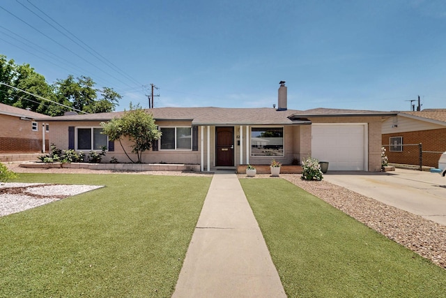 8206 Morrow Ave NE, Albuquerque, NM 87110 - single story home with brick siding, an attached garage, driveway, and a chimney