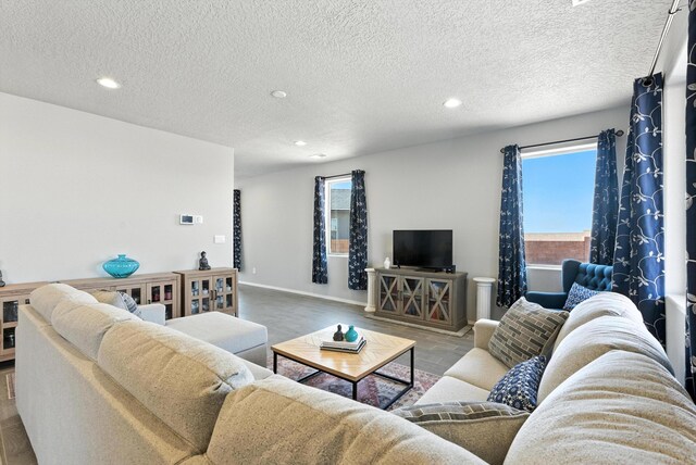 3209 Tazanita Loop SE, Rio Rancho, NM 87124 - living area featuring recessed lighting and a textured ceiling