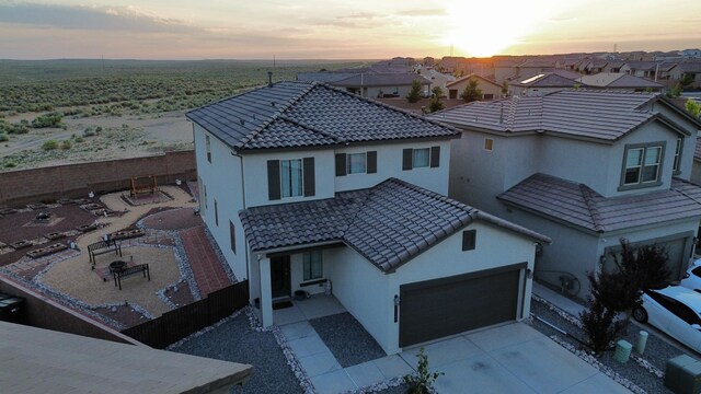 3209 Tazanita Loop SE, Rio Rancho, NM 87124 - aerial view at dusk of a residential view