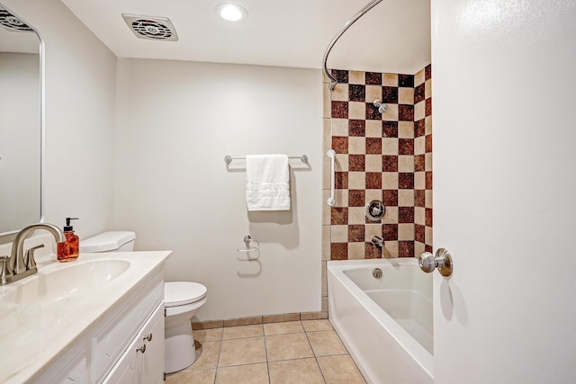 5711 Bohemio Ct SW, Albuquerque, NM 87105 - full bath with vanity, tile patterned floors, recessed lighting, and shower / washtub combination