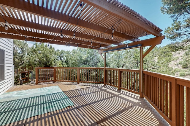 8 Fawn Rd, Cedar Crest, NM 87008 - wooden deck featuring a pergola