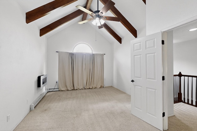 8 Fawn Rd, Cedar Crest, NM 87008 - spare room featuring a ceiling fan, carpet floors, and a baseboard heating unit