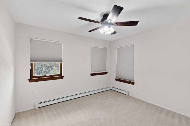 8 Fawn Rd, Cedar Crest, NM 87008 - carpeted spare room with a baseboard radiator and ceiling fan