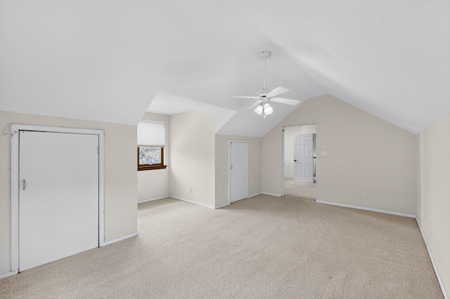 8 Fawn Rd, Cedar Crest, NM 87008 - additional living space with light carpet, lofted ceiling, and ceiling fan