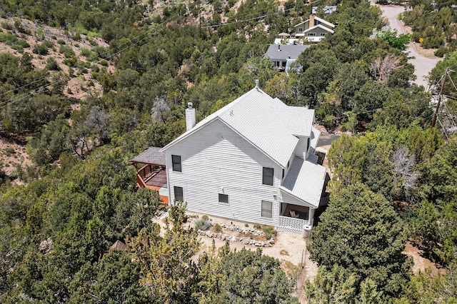 8 Fawn Rd, Cedar Crest, NM 87008 - view from above of property with a heavily wooded area
