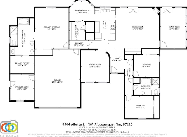 4904 Alberta Ln NW, Albuquerque, NM 87120 - view of floor plan / room layout