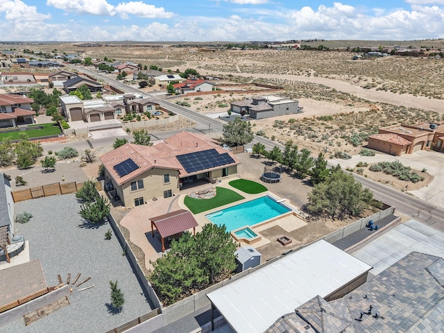 2632 Globe Ct NE, Rio Rancho, NM 87124 - aerial perspective of suburban area featuring a pool area