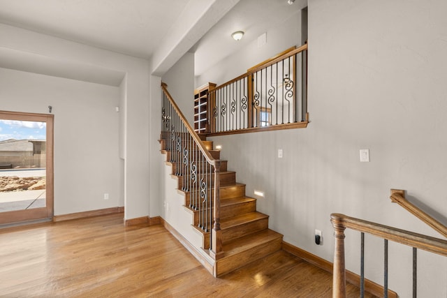 2632 Globe Ct NE, Rio Rancho, NM 87124 - stairway with wood finished floors and baseboards