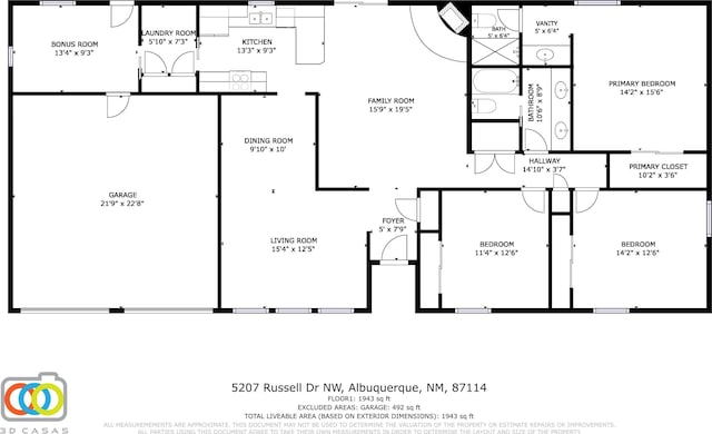 5207 Russell Dr NW, Albuquerque, NM 87114 - view of room layout