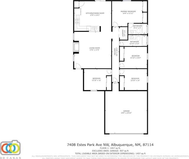 7408 Estes Park Ave NW, Albuquerque, NM 87114 - view of property floor plan