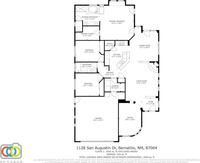 1128 San Augustin Dr, Bernalillo, NM 87004 - view of floor plan / room layout