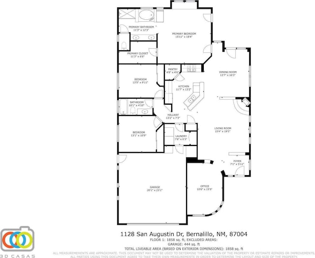 1128 San Augustin Dr, Bernalillo, NM 87004 - view of room layout