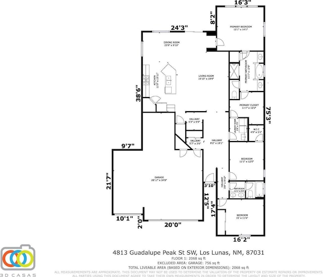4813 Guadalupe Peak St SW, Los Lunas, NM 87031 - view of home floor plan