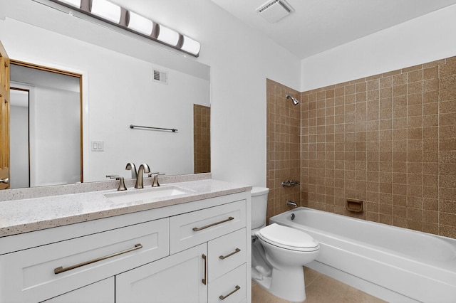 6940 Cherry Hills Loop NE, Albuquerque, NM 87111 - bathroom featuring shower / bath combination, vanity, and tile patterned flooring