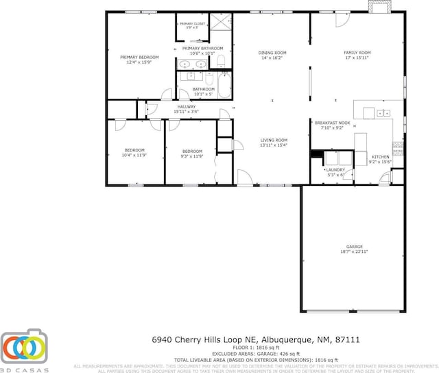 6940 Cherry Hills Loop NE, Albuquerque, NM 87111 - view of floor plan / room layout