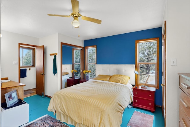 19 Villa Del Monte Loop, Tijeras, NM 87059 - bedroom with ceiling fan