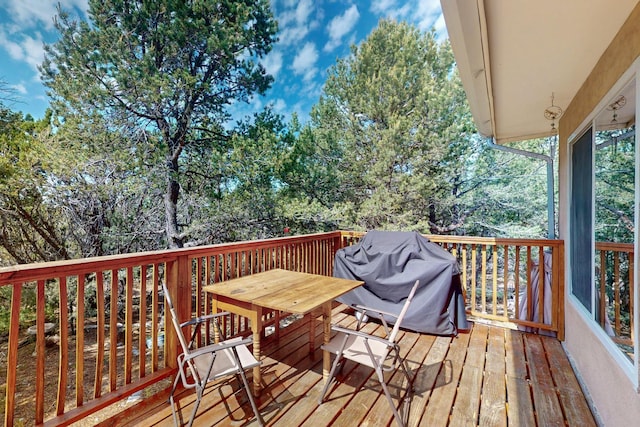 19 Villa Del Monte Loop, Tijeras, NM 87059 - wooden terrace with grilling area