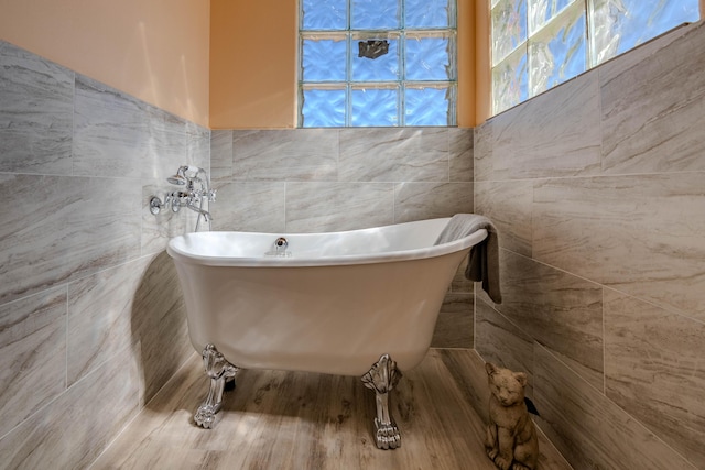 300 Thompson, Moriarty, NM 87035 - full bath with tile walls and a freestanding bath