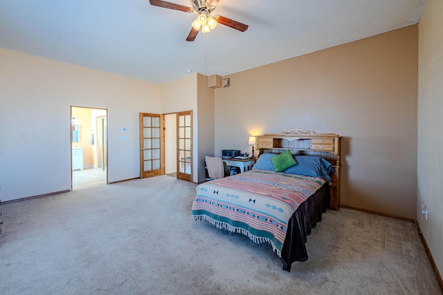 300 Thompson, Moriarty, NM 87035 - carpeted bedroom featuring baseboards and a ceiling fan
