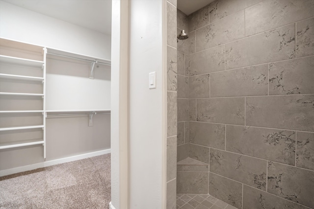 205 Silent Spring Dr NE, Rio Rancho, NM 87124 - bathroom with tiled shower and a spacious closet