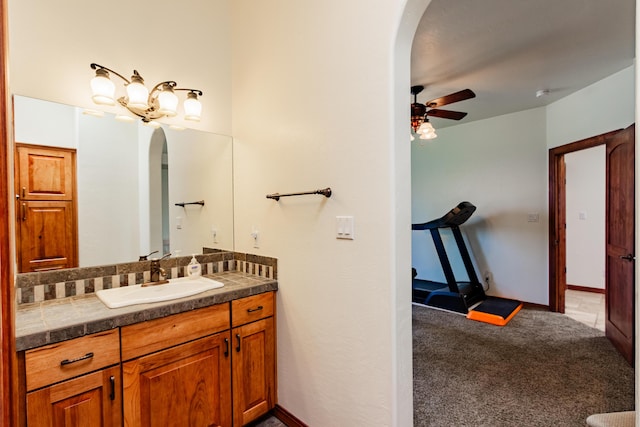 930 Titus Loop, Bosque Farms, NM 87068 - bathroom featuring vanity and a ceiling fan