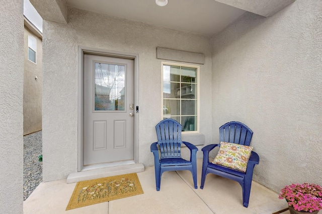 4823 Blackburn Rd NE, Rio Rancho, NM 87144 - property entrance with stucco siding