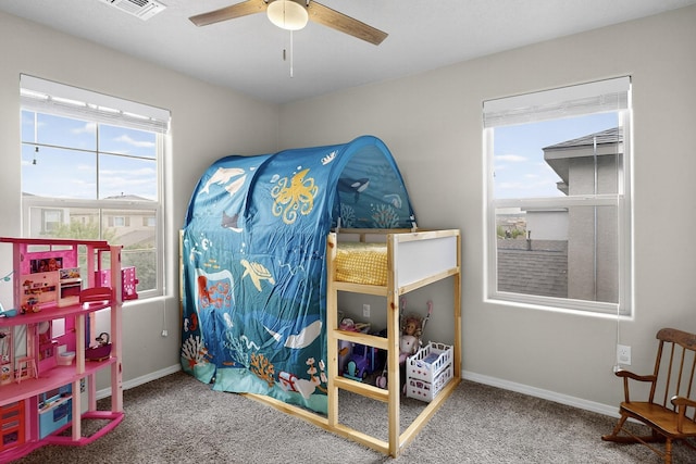 4823 Blackburn Rd NE, Rio Rancho, NM 87144 - bedroom with carpet flooring and a ceiling fan