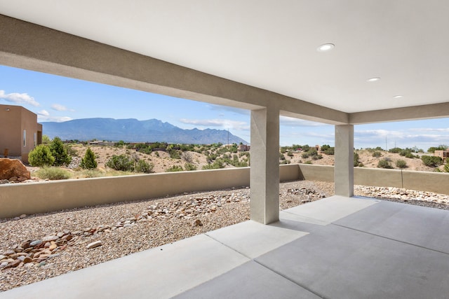 7 Aztec Ct, Placitas, NM 87043 - view of patio / terrace with a mountain view