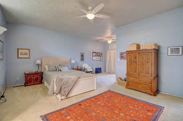 6749 Kelly Ann Rd NE, Albuquerque, NM 87109 - bedroom featuring carpet, a textured ceiling, and ceiling fan