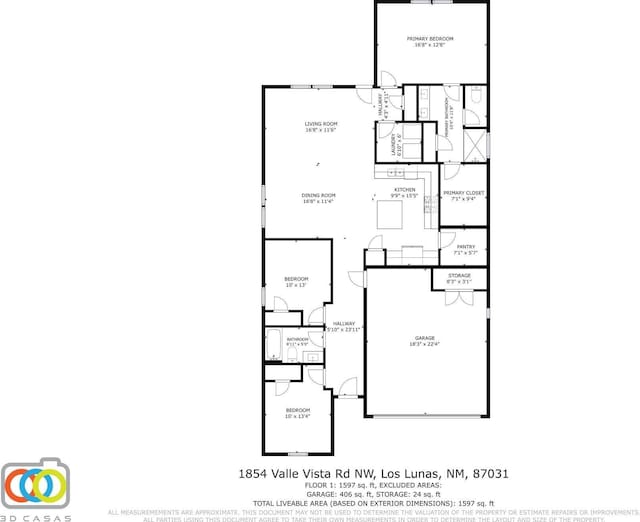 1854 Valle Vista Rd NW, Los Lunas, NM 87031 - view of property floor plan