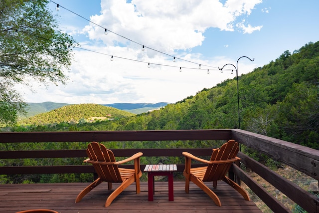 23 Cooper Rd, Cedar Crest, NM 87008 - deck featuring a view of trees and a mountain view