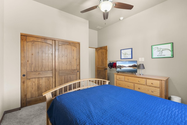 9844 Cameron St NW, Albuquerque, NM 87114 - bedroom featuring carpet floors and a ceiling fan