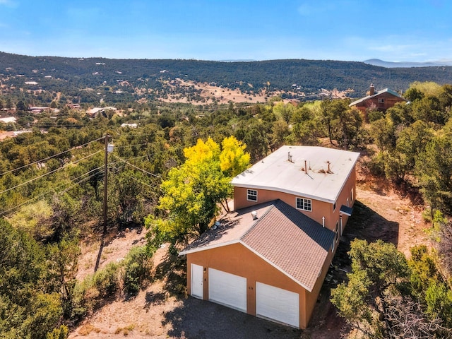 40 Mulberry Loop, Cedar Crest, NM 87008 - view from above of property with a mountain backdrop and a forest