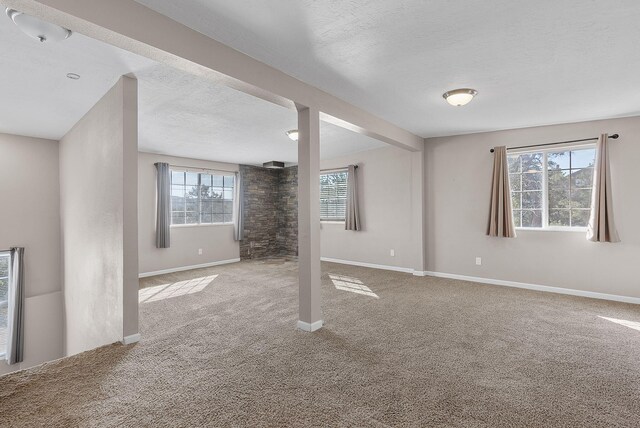 40 Mulberry Loop, Cedar Crest, NM 87008 - basement featuring carpet, plenty of natural light, and a textured ceiling
