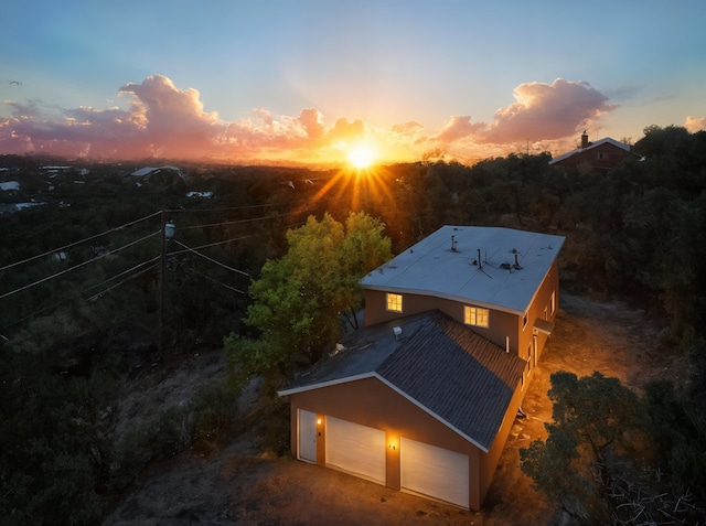 40 Mulberry Loop, Cedar Crest, NM 87008 - aerial view at dusk